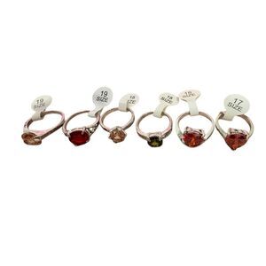 Assorted Silver Plated CZ Ring Lot Sizes 7,8,9 CZ gift